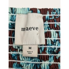 Anthropologie Maeve Blue Floral Midi Dress Smocked Back Side Zip Women&rsquo;s M NWT