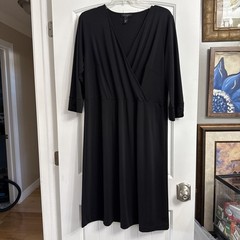 Black Woman&rsquo;s Dress 2XL 3/4 Length Sleeve Stretchy Wrap Top Pull On