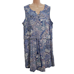 Talbots Casual Drawstring Waist Sleeveless Dress Women Size 2X