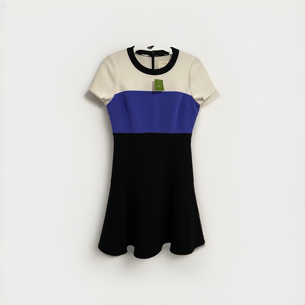 Kate Spade New York Colorblock Crepe Flip Dress Size 8 NWT Ensemble Blue