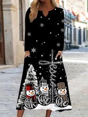 Plus Size Snowman Dress – Holidays Christmas & Pockets ✨New