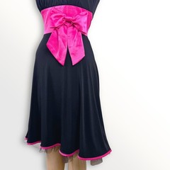 2000s Ruby Rox Size S Strapless Tutu Dress Pink Bow Tulle Trim Party Homecoming