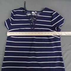 Maison Jules Womens Dress Medium Blue Nautical Coastal Classic Preppy Academia