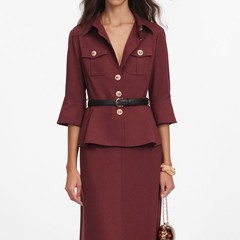 self portrait BROWN TWILL MAXI DRESS $ 740 Size US 6 UK 10