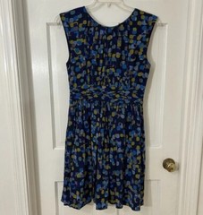 Boden Selina Blue Colorful Polka Dot Fit & Flare Dress US 8R Artsy Career Party