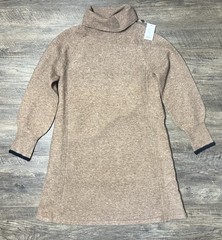 Hatley Women’s Swing Sweater Dress Turtleneck Oatmeal Size Small