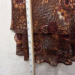 Vintage Y2K Elementz Maxi Dress M Chiffon Sheer Floral Paisley Overlay Ruffle