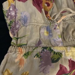 H&M Floral Summer Cotton Linen Maxi Dress Fully Lined Adjustable Long Large / L