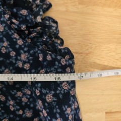 Joie Navy Floral Ruffle Sleeve Keyhole Neck Dress Womens Size XS Silk Summer
