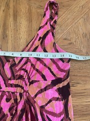 CAbi Pink and Black Abstract Animal Print Sleeveless V-Neck Maxi Dress Style 109