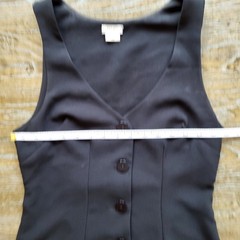 Cooperative Black Button Front Mini Dress Sleeveless V-Neck Cinch Back Size 4