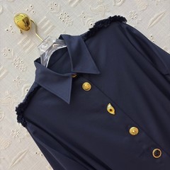 Blue Navy Long Shirt Blue Schiaparelli Dress