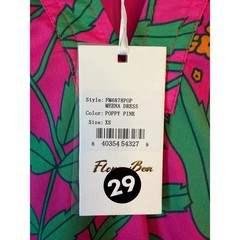 Flora Bea NYC Meena Dress Poppy Pink Floral Cotton Mini XS FM6878POP