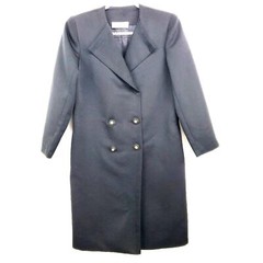 Vintage Nipon Boutique Black Double Breasted Coat Dress Size Medium Classic