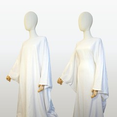 100% Linen Butterfly Abaya with Belt | Modest Batwing Dress | Natural Fiber 55&Prime;