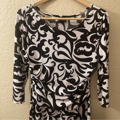 Enfocus Studio Chocolate Ivory Color Dress Stretchy Comfortable Women&rsquo;s Size 10