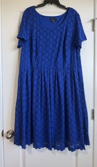 RN Studio by Ronni Nicole Women’s Geo Lace Short Sleeve Round Neck Midi Dress 3X