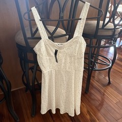 SPEECHLESS Woman’s White Velvet With Gold Bustier Sleeveless Dress Size Medium
