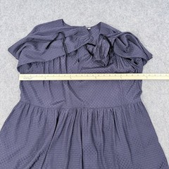 & Other Stories Pinhole Texture Babydoll Mini Dress Fit Women&rsquo;s Size 2 Navy Blue