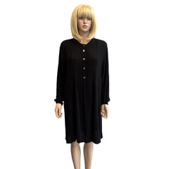 SAHARA Black Cheesecloth Crepe Midi Tunic Blouse/Dress Size L CH46&Prime;