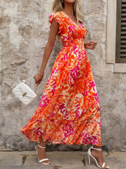 Brand New Summer Holiday Wedding Flowy Floral Maxi Dress 8-38 Plus Boho Print