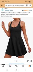 NWOT Iuga Atheletic Blk Sleeveless Tennis Golf Summer Dress Large