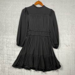 Current Air Dress Womens XSP Balloon Sleeve Ruffles Dark Romance Whimsigoth